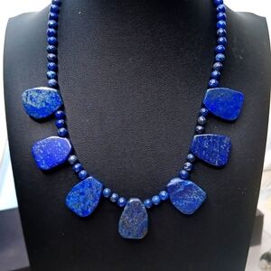Artesian Lapis Lazuli slab stone handmade necklace